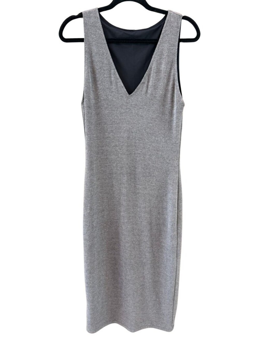 Minimalist Gray Knit Midi Dress | Fully Lined | Est. Small | Quiet Luxury